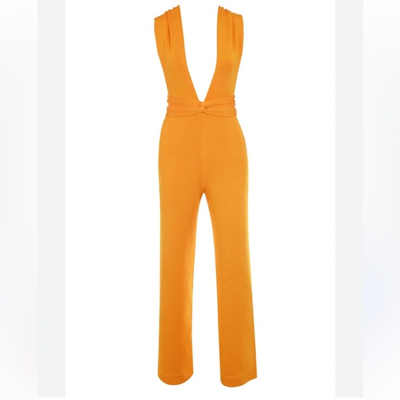 NWT House of CB Benedetta Tangerine Bandage Jumpsuit - Picture 5 of 12
